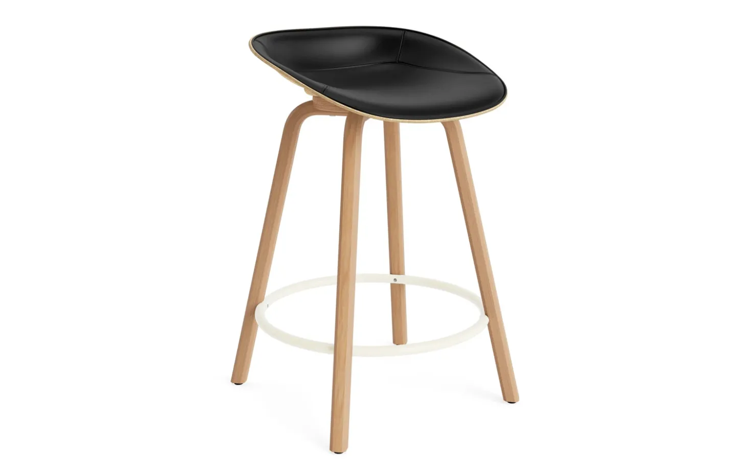 Normann Copenhagen - Mat Barstool 65 cm Front Upholstery Hemp Beech/Cream - Ultra 41599
