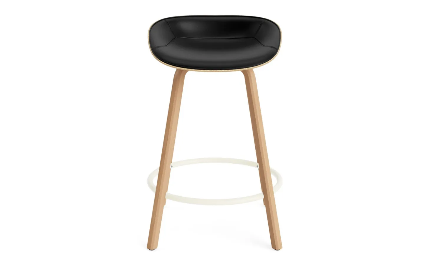 Normann Copenhagen - Mat Barstool 65 cm Front Upholstery Hemp Beech/Cream - Ultra 41599