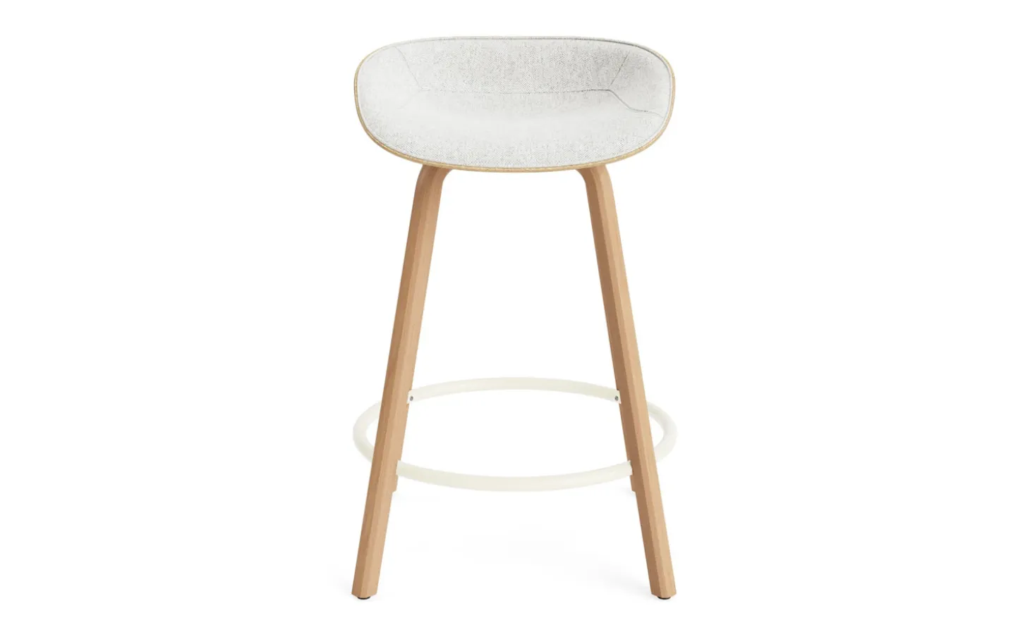 Normann Copenhagen - Mat Barstool 65 cm Front Upholstery Hemp Beech/Cream - Hallingdal 110