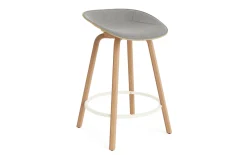Normann Copenhagen - Mat Barstool 65 cm Front Upholstery Hemp Beech/Cream - Remix 133