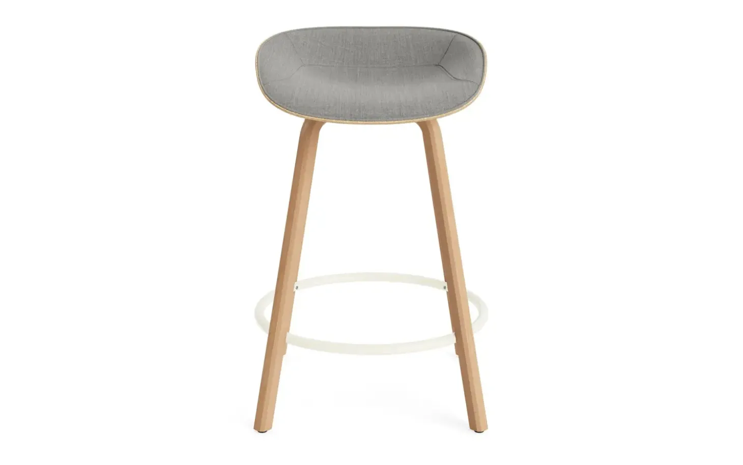 Normann Copenhagen - Mat Barstool 65 cm Front Upholstery Hemp Beech/Cream - Remix 133