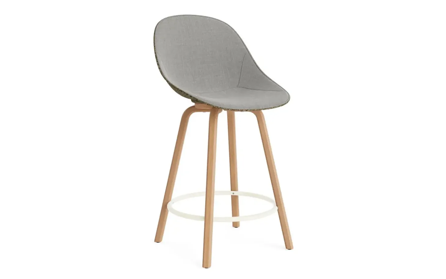 Normann Copenhagen - Mat Bar Chair 65 cm Front Upholstery Seaweed Beech/Cream - Remix 133