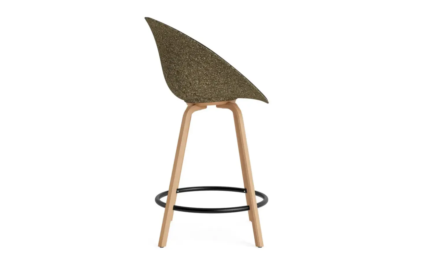 Normann Copenhagen - Mat Bar Armchair 65 cm Front Upholstery Seaweed Beech/Black - Ultra 41599