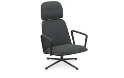 Normann Copenhagen - Pad Lounge Chair High Swivel Black Alu