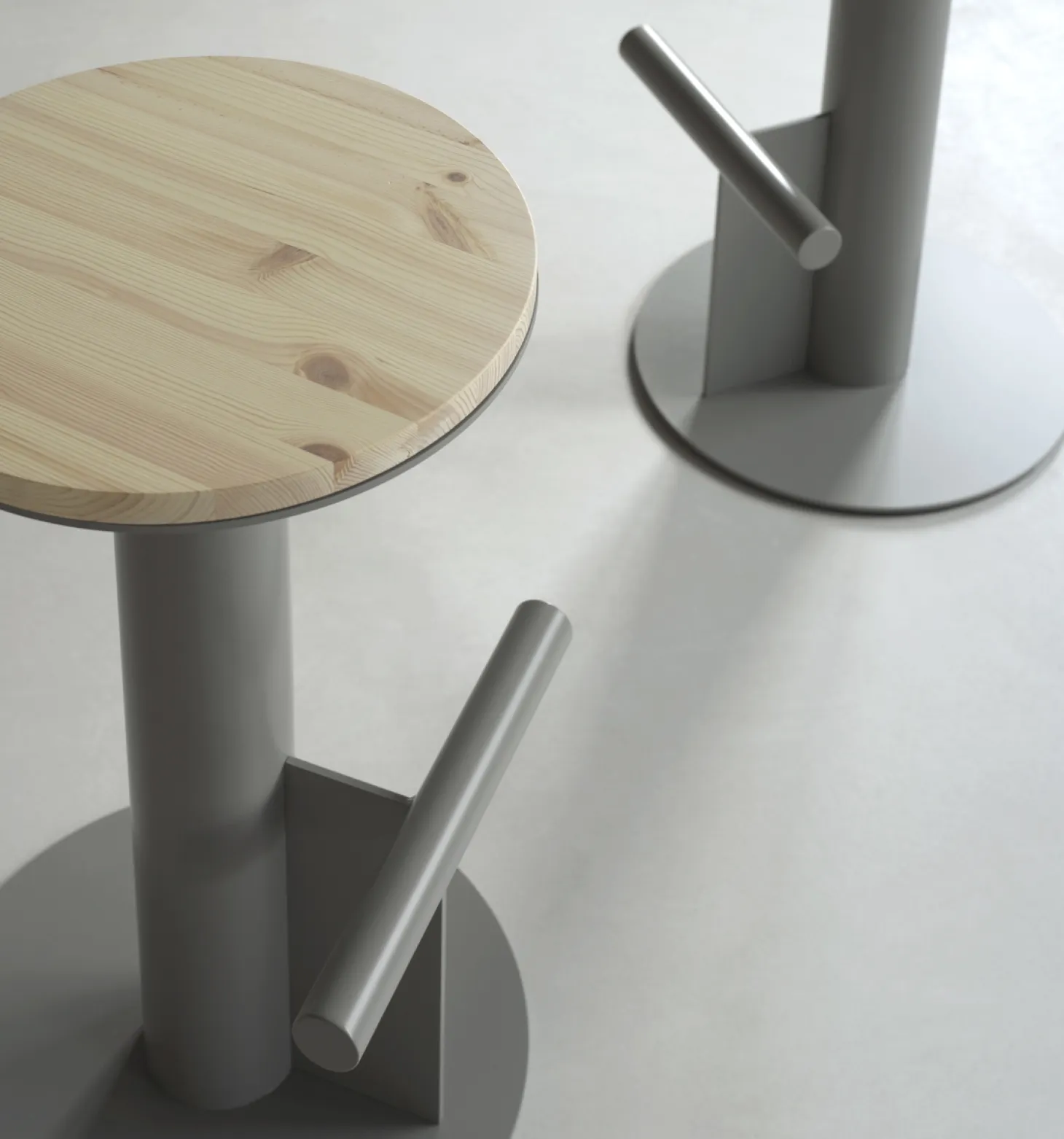 Normann Copenhagen - Pole Barstool 65 cm - Pine/Grey