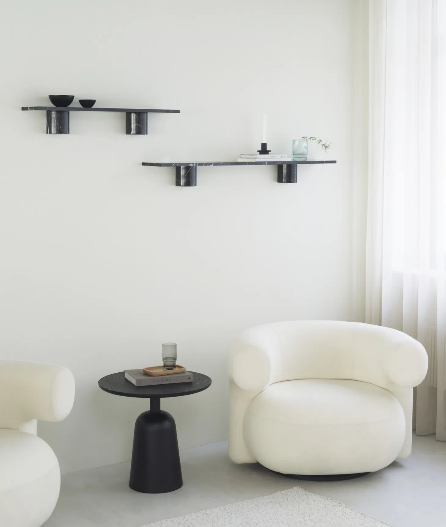 Normann Copenhagen - Sten Hylde - 120 cm - sort marmor