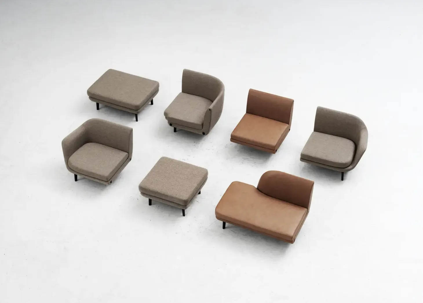 Normann Copenhagen - Sum Modular Sofa 710 Pouf Large Black Alu