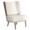 NovoForm - Lounge Chair - Serena - Nubbio Hvid Bouclé og Mørk Eg