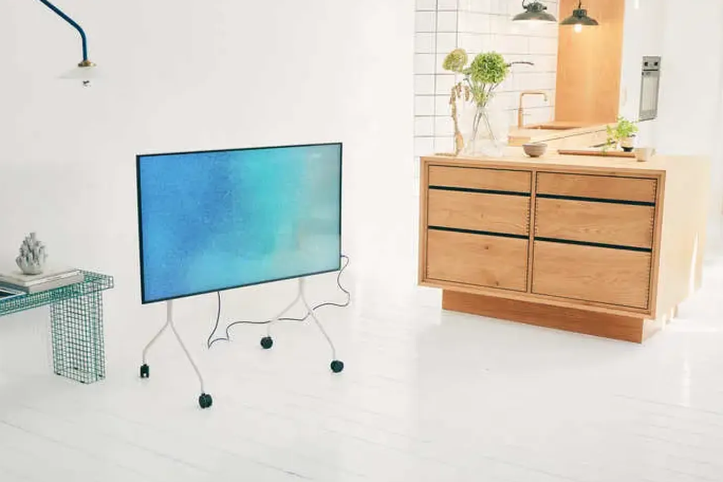 pedestal - TV-Stander - Moon Rollin - Pearl / Hvid