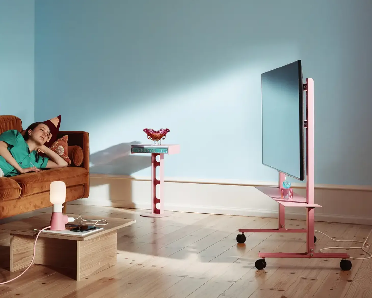 pedestal - TV-Stander - Straight Rollin - Bubble Gum / Lyserød
