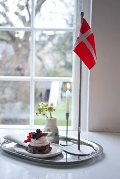 Piet Hein - Bord-flagstang (35-cm) med DANSK flag