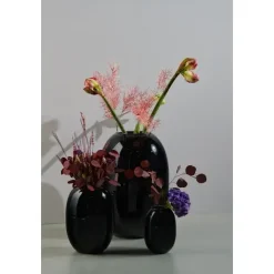 Piet Hein - Vase glas 25 cm - SORT-OPAL