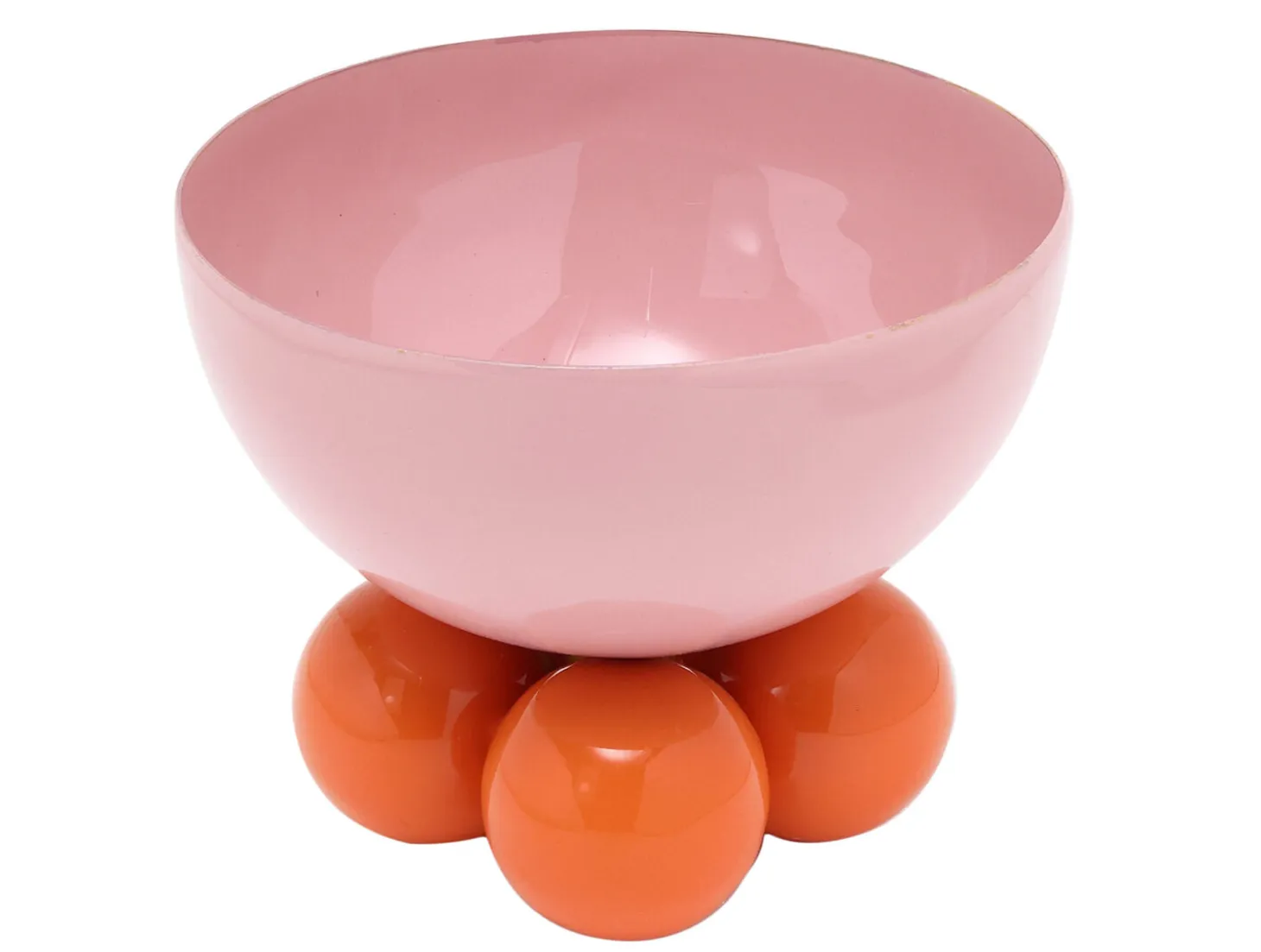 Present time - Bowl Double Funky small soft pink w. bright orange