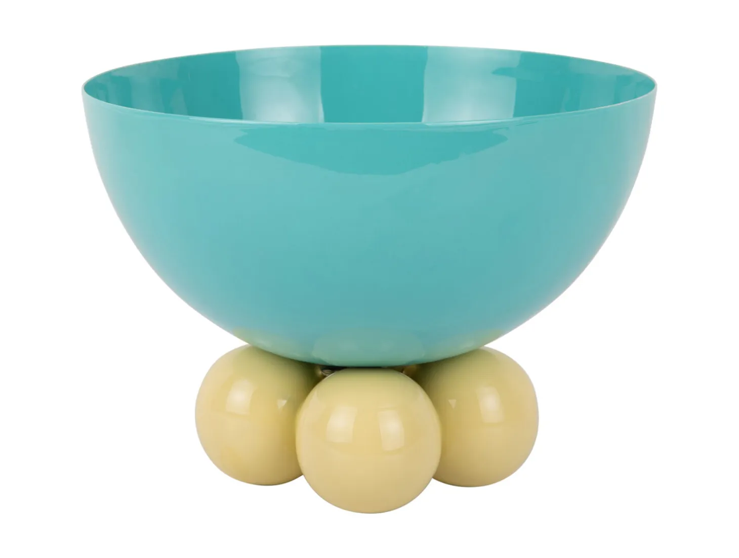 Present time - Bowl Double Funky large turquoise blue w. soft yellow
