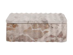 Present time - Bowl rectangle with lid marble brown