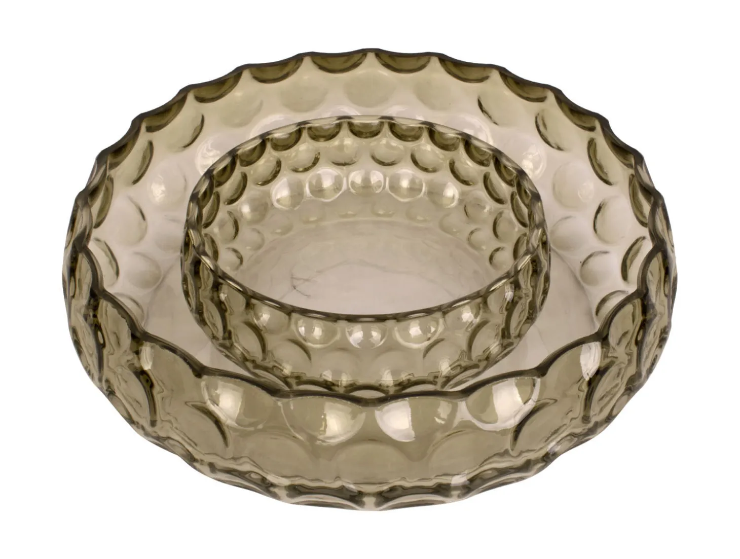 Present time - Bowl Speckles glass large moss green