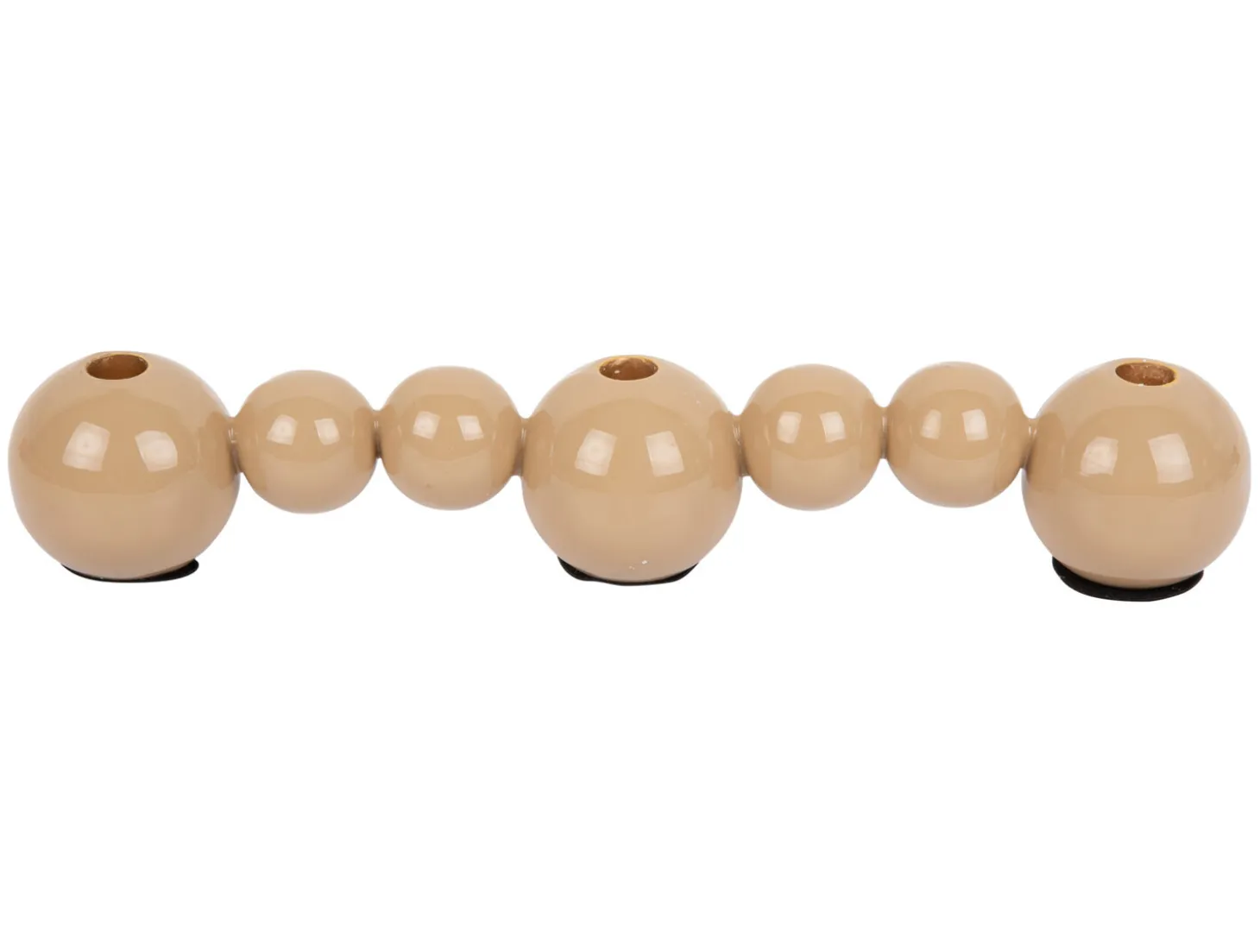 Present time - Candle holder Bubbles straight enamel soft brown