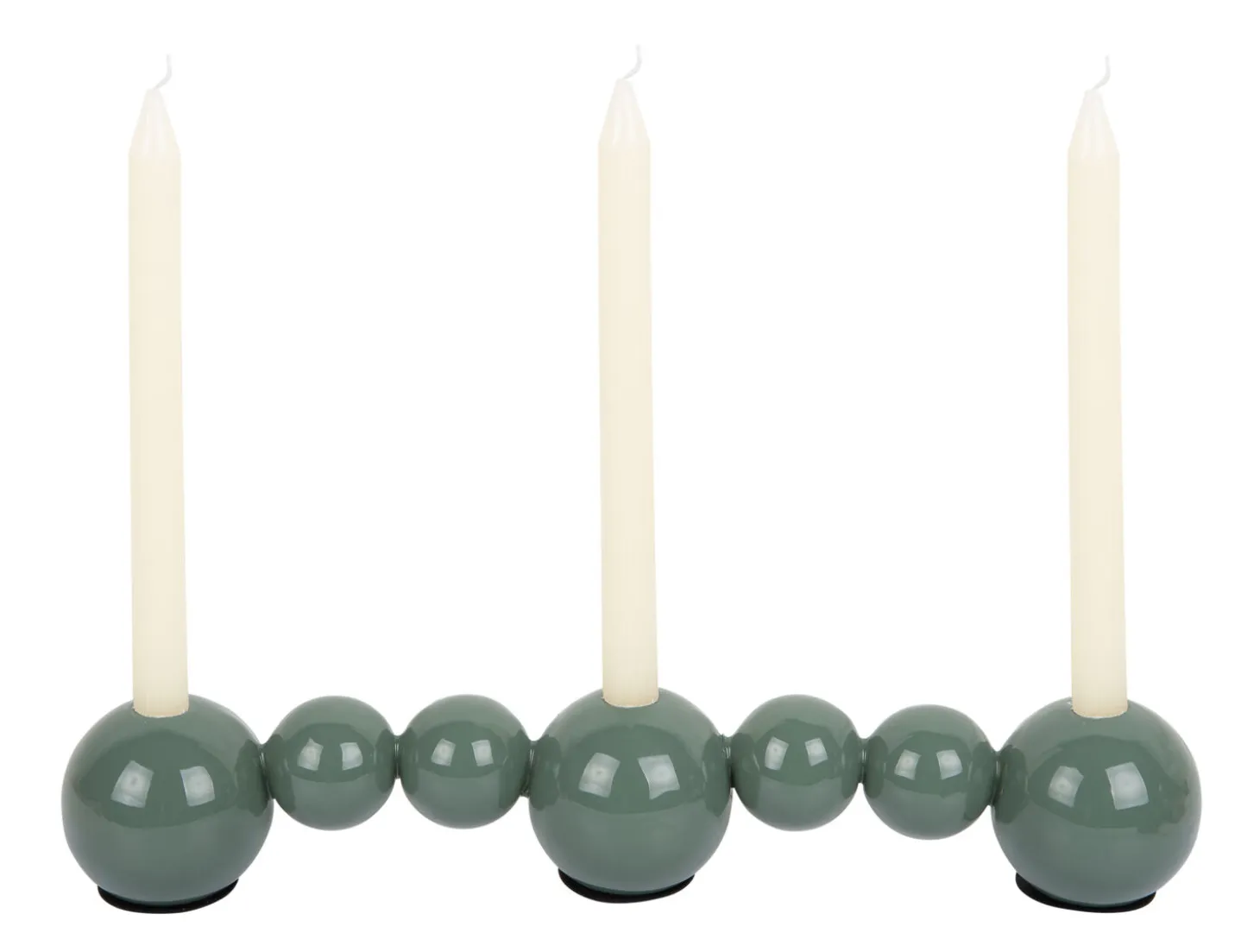 Present time - Candle holder Bubbles straight enamel jungle green