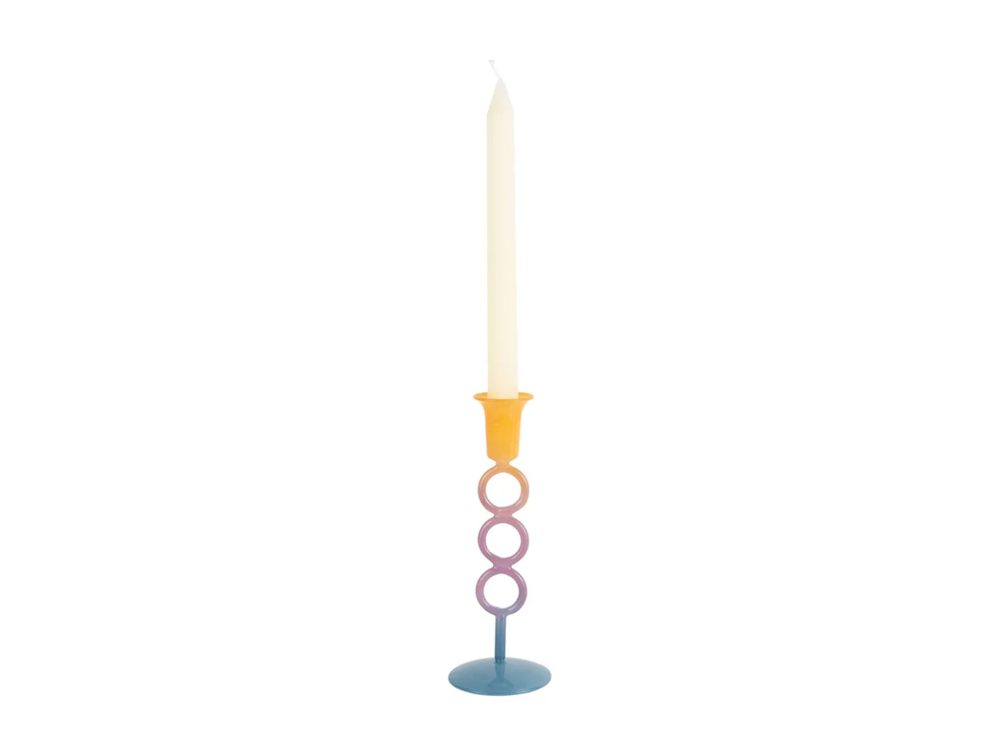 Present time - Candle holder Anillo Vivo medium multi colour mango yellow