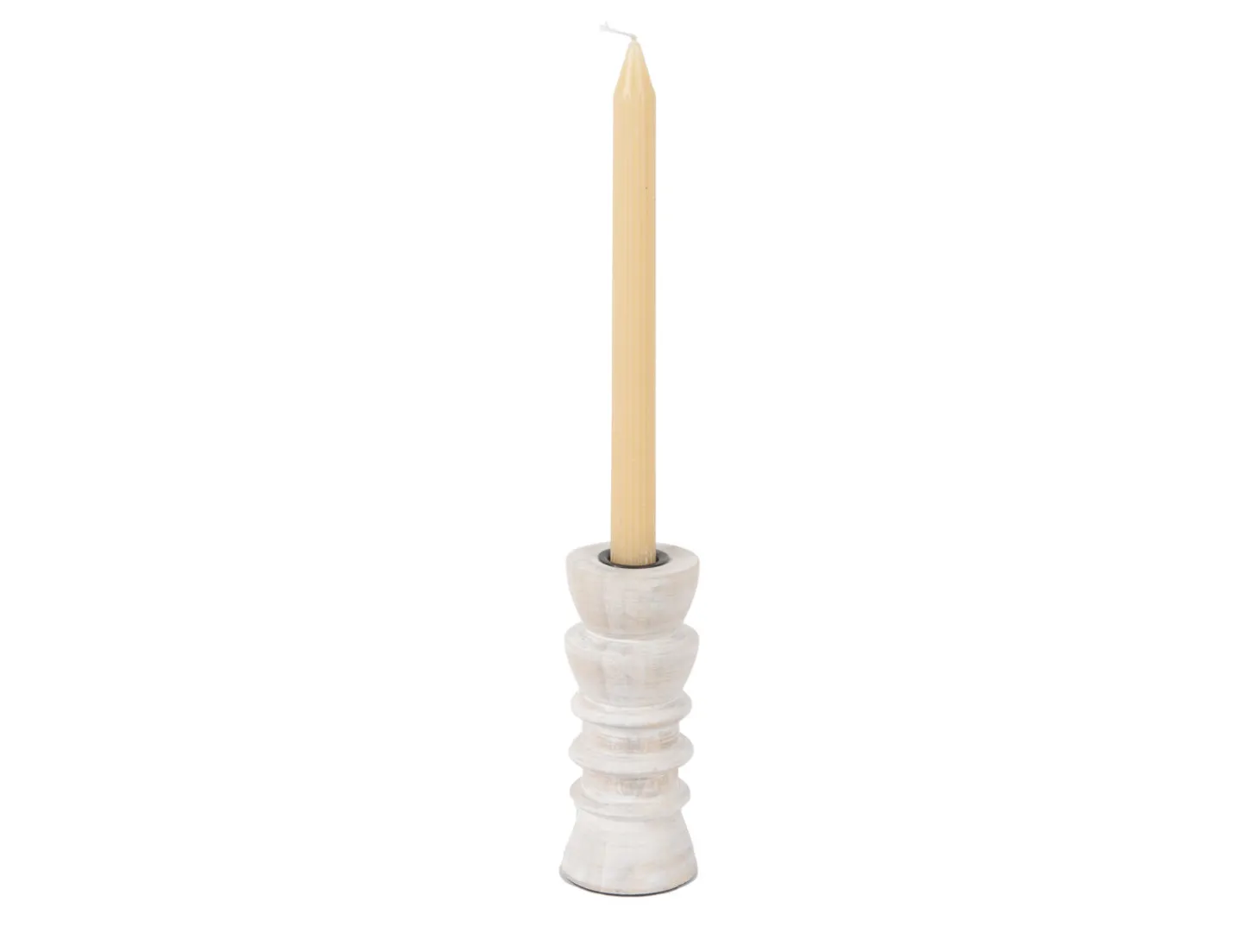 Present time - Candle holder Modelar Small mango wood white wash