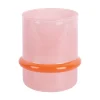 Present time - Candle holder Animado Anillo soft pink w. bright orange