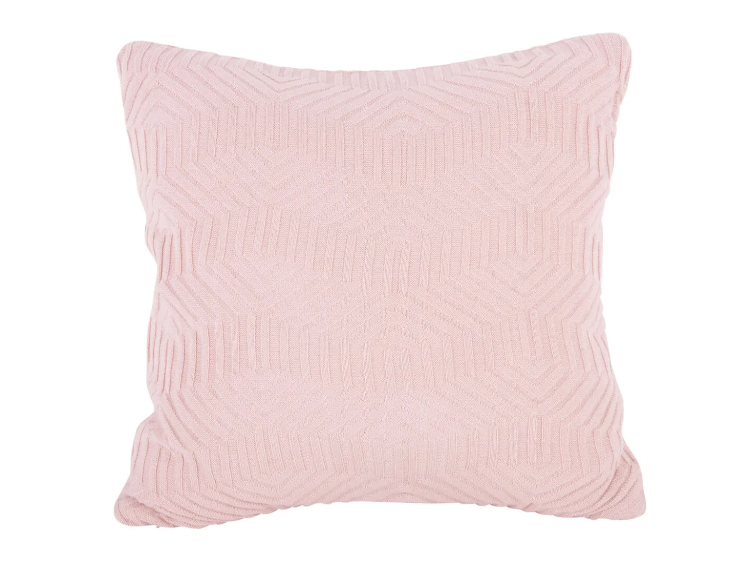 Present time - Cushion Honeycomb knitted cotton soft pink