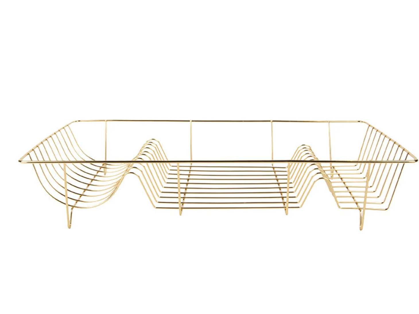Present time - Dish rack Linea gold plated w. matt black tray