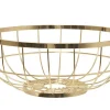 Present time - Fruit basket Open Grid metal gold