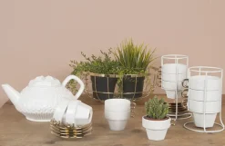 Present time - Fruit basket Open Grid metal gold