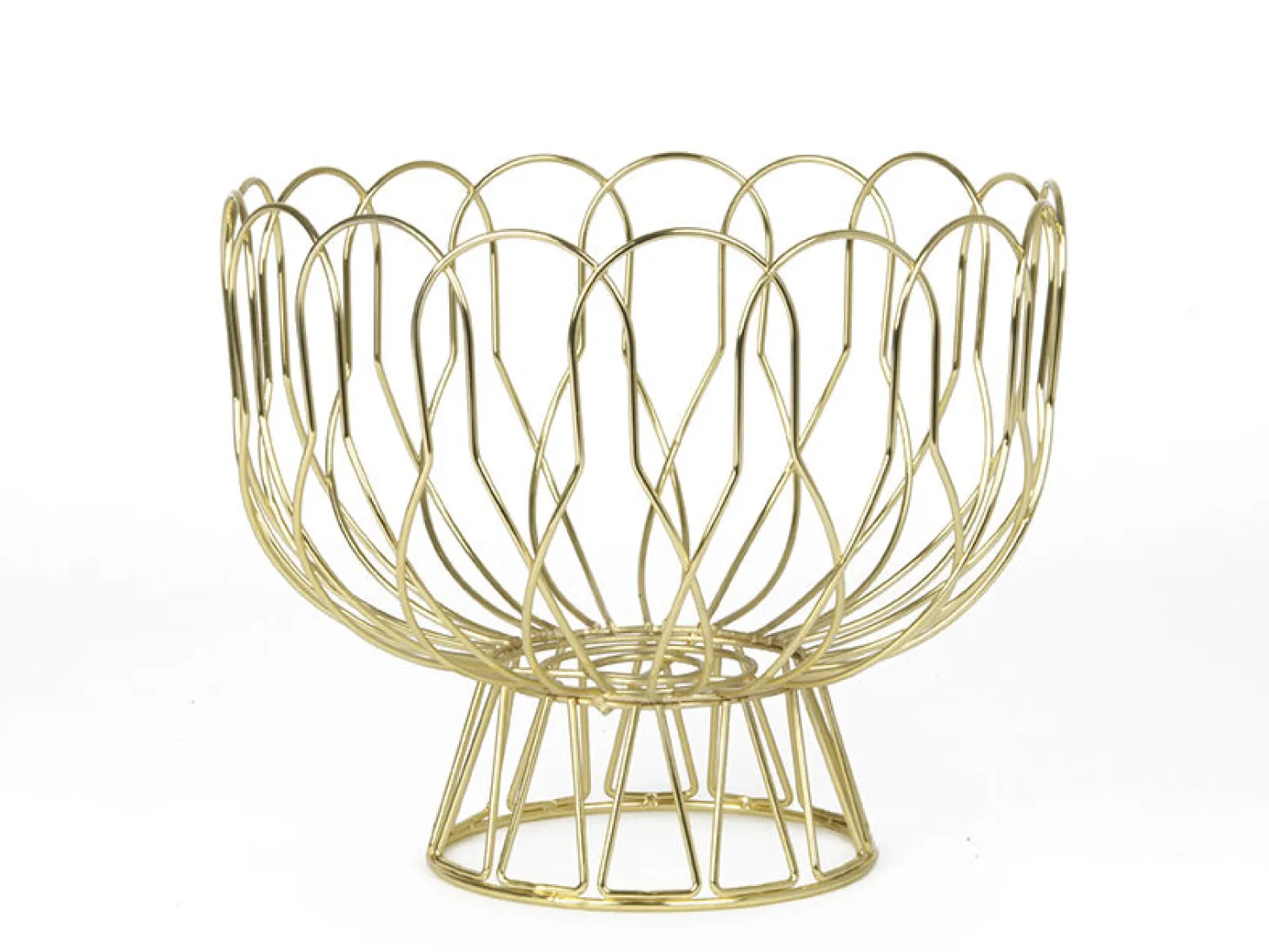 Present time - Fruit Basket Wired metal gold plated