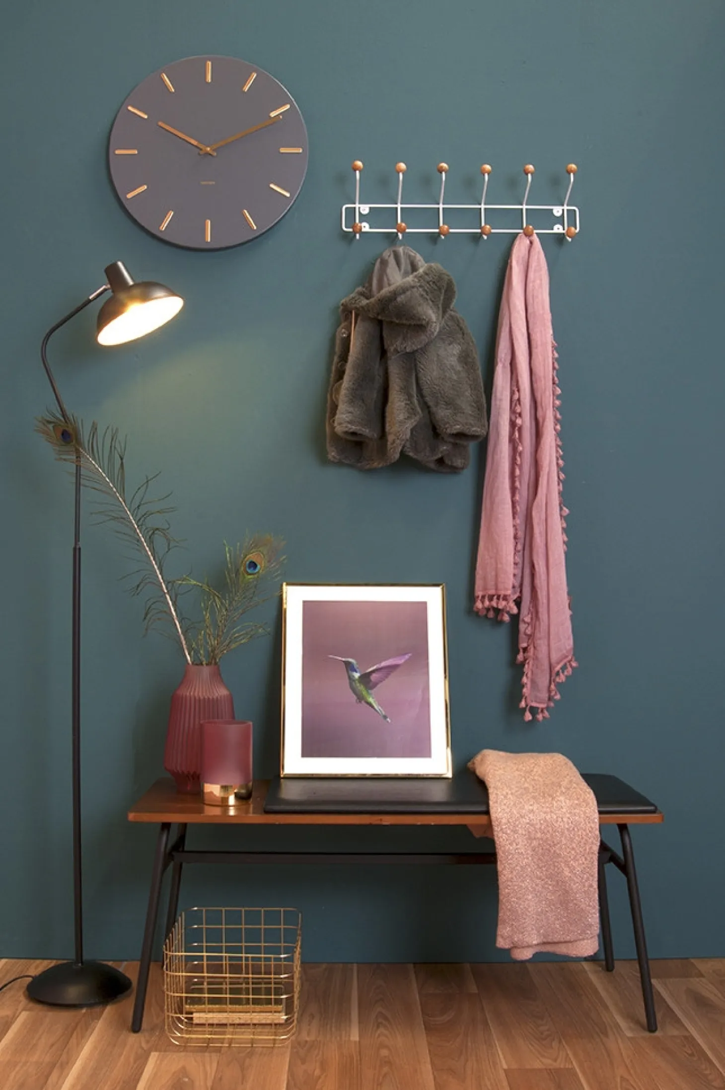 Present time - Hat rack Saturnus w. wooden balls XL