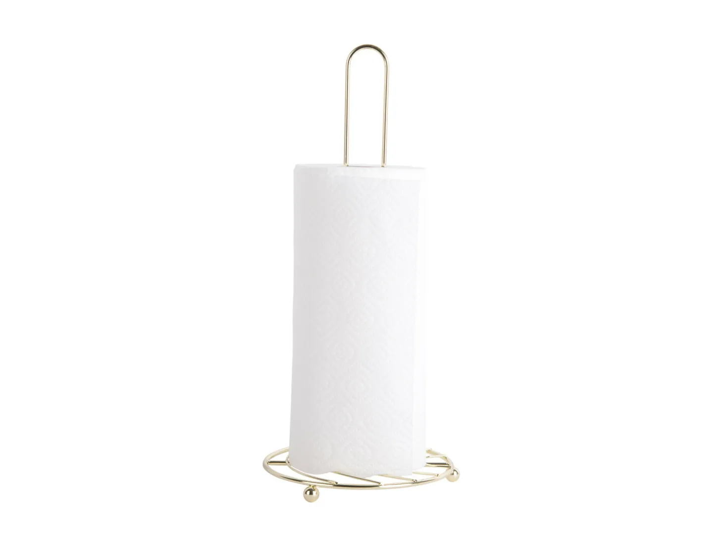 Present time - Kitchen roll holder Wired metal gold plated