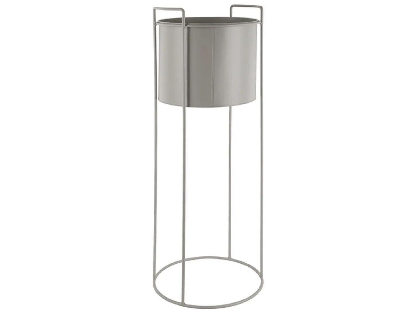 Present time - Plant pot set Essence round iron warm grey