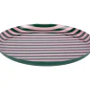 Present time - Plate Animado large retro green w. soft pink