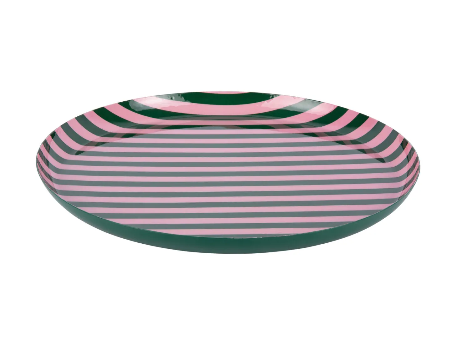 Present time - Plate Animado large retro green w. soft pink