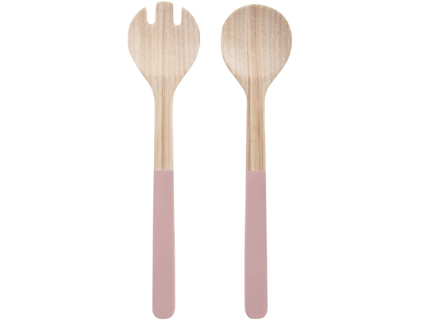 Present time - Salad server set Puro bamboo faded pink