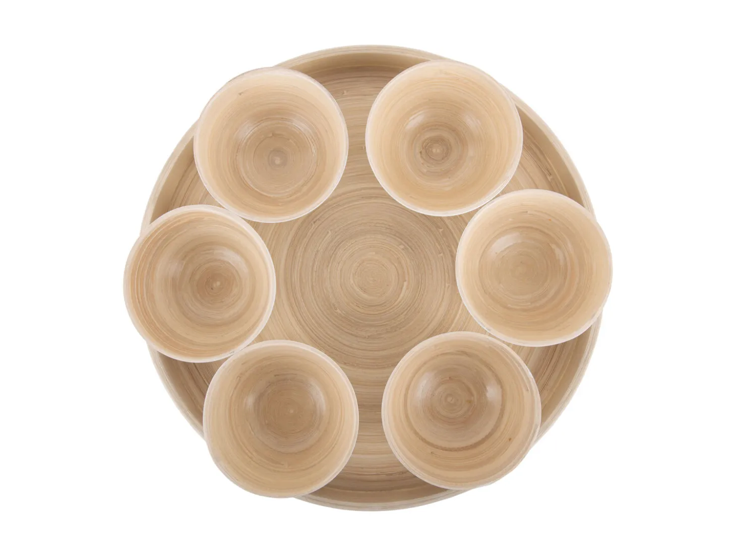 Present time - Snack tray Puro round bamboo white