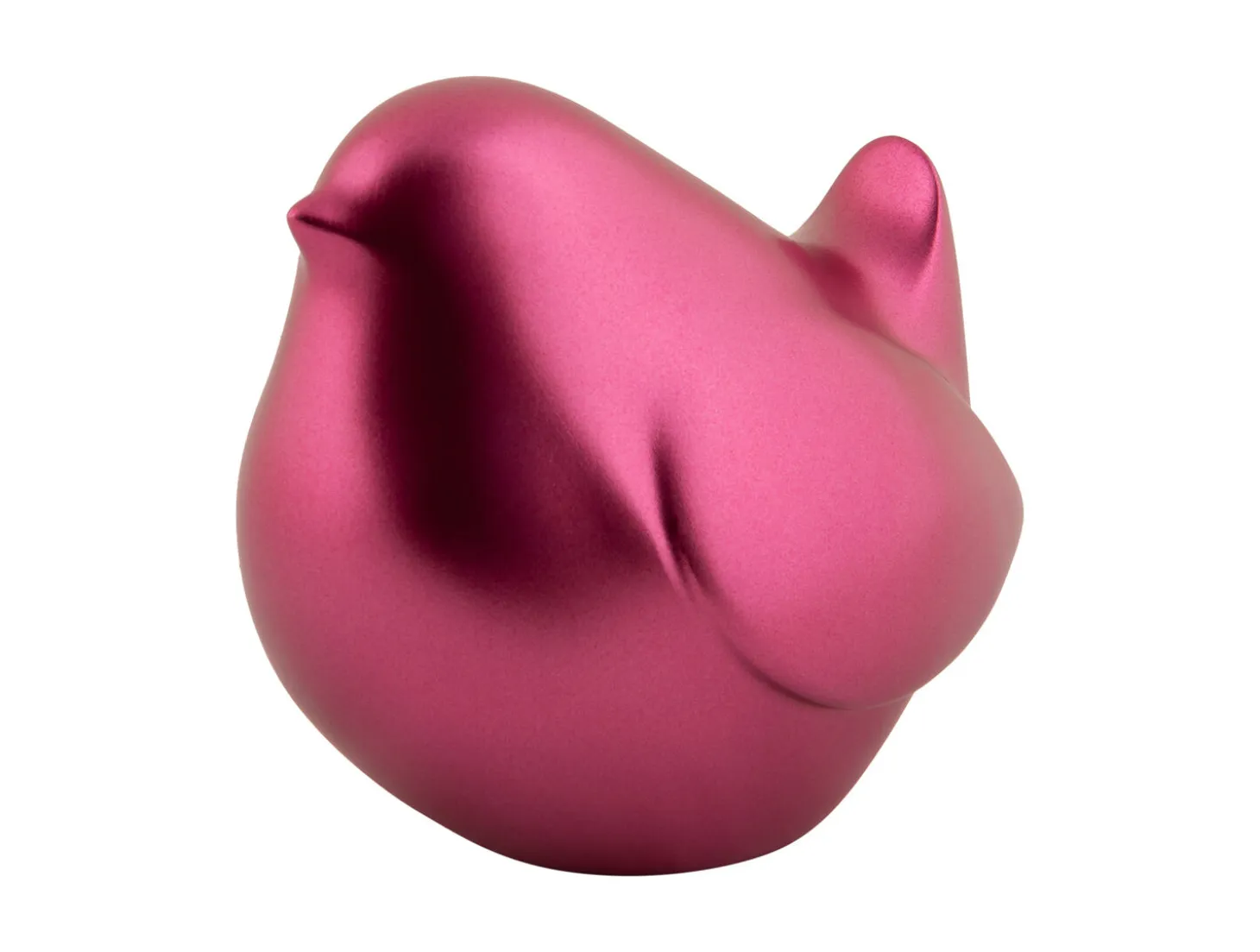Present time - Statue Fat bird metallic dark pink