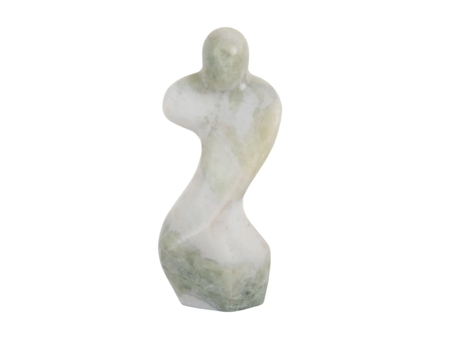 Present time - Statue Female abstract marble himalayan green