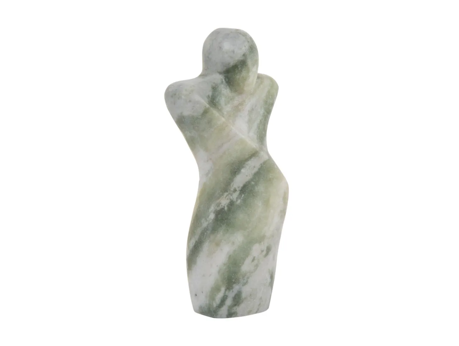 Present time - Statue Male abstract marble himalayan green