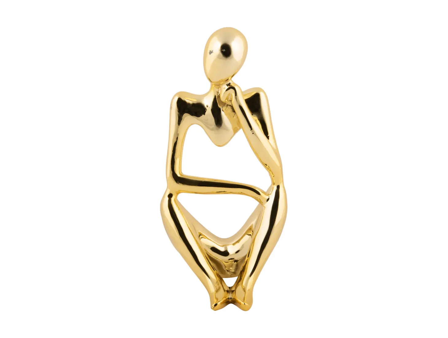 Present time - Statue Wondering polyresin gold plated