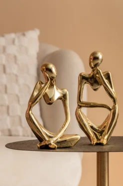 Present time - Statue Wondering polyresin gold plated