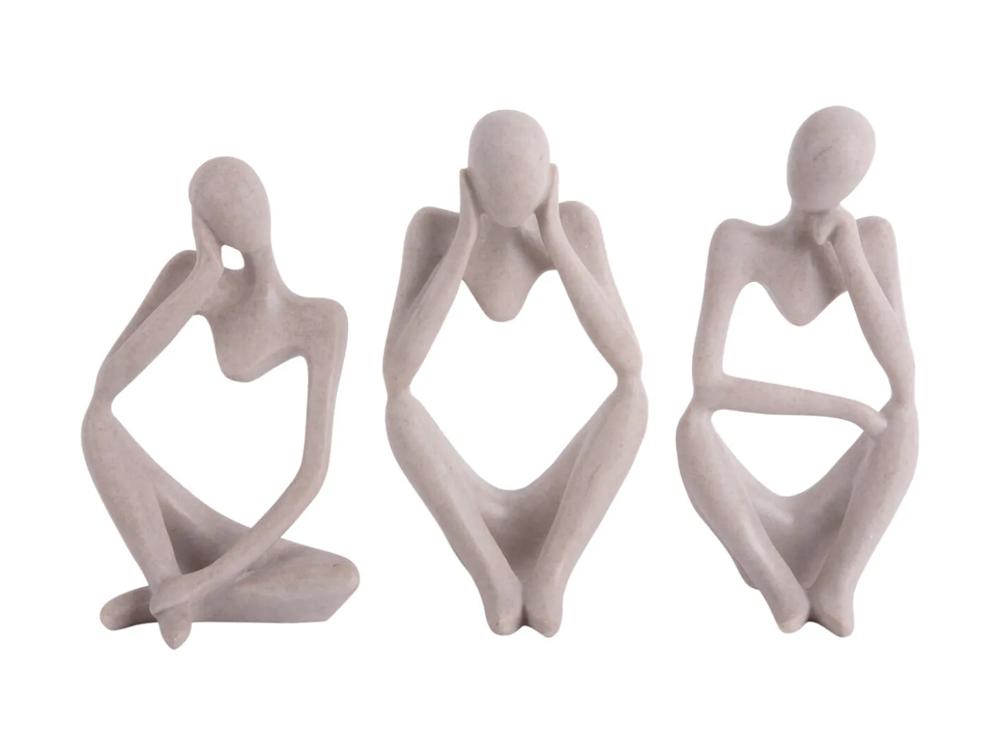 Present time - Statue Wondering polyresin light grey