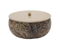 Present time - Storage box Mosaic Marble brown