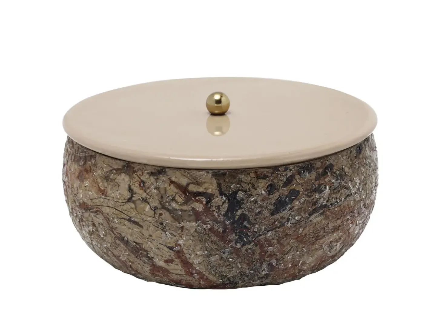 Present time - Storage box Mosaic Marble brown