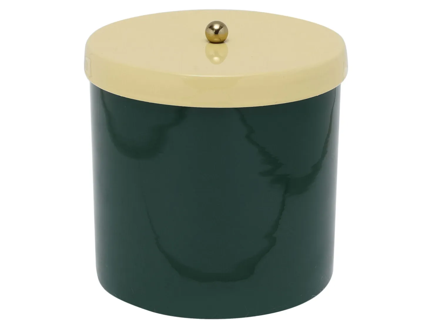 Present time - Storage jar Double Funky retro green w. soft yellow