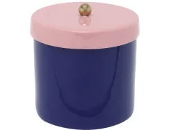 Present time - Storage jar Double Funky small cobalt blue w. soft pink