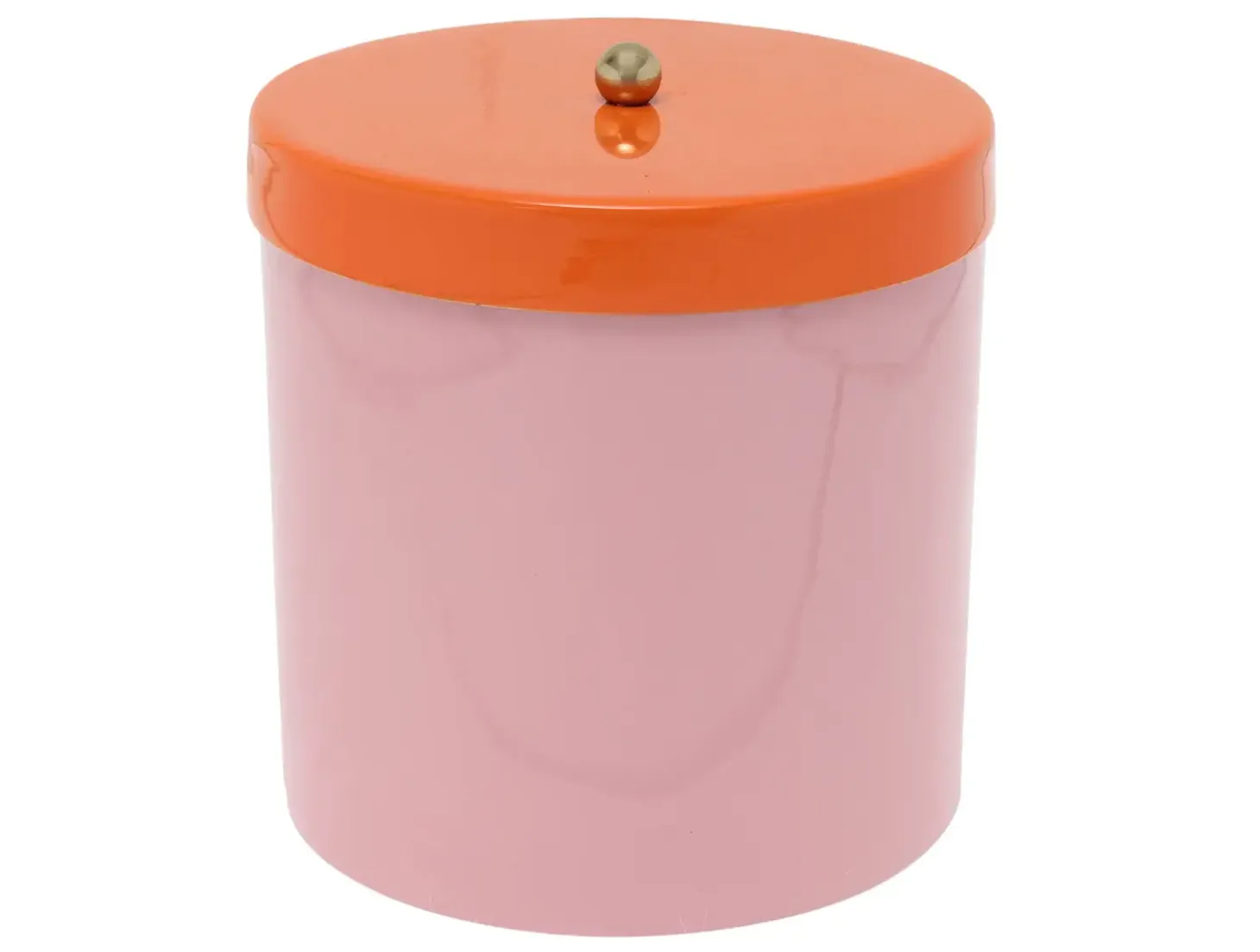 Present time - Storage jar Double Funky retro soft pink w. bright orange