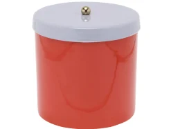 Present time - Storage jar Double Funky retro bright red w. soft purple