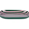 Present time - Tray Animado oval small retro green w. soft pink